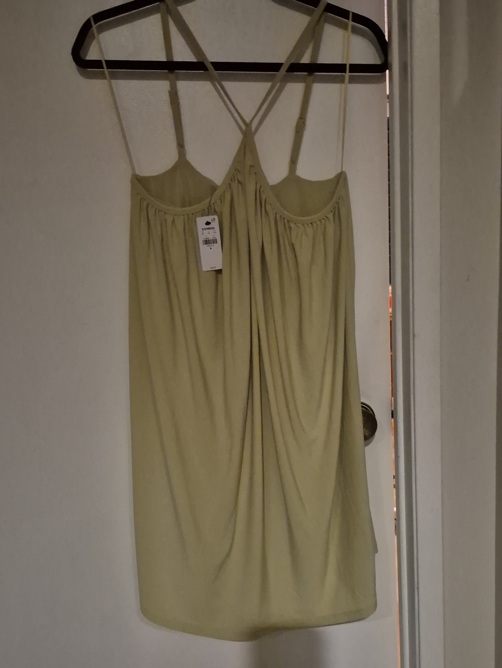 Express Light Green Double-Strap Camisole Dress